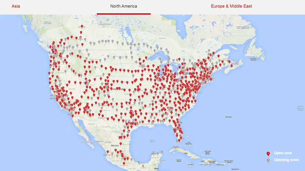 Tesla Supercharger Network in North America